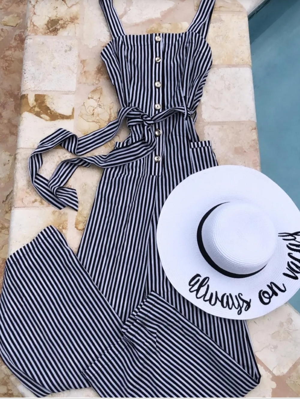 Striped Wide-Leg Jumpsuit